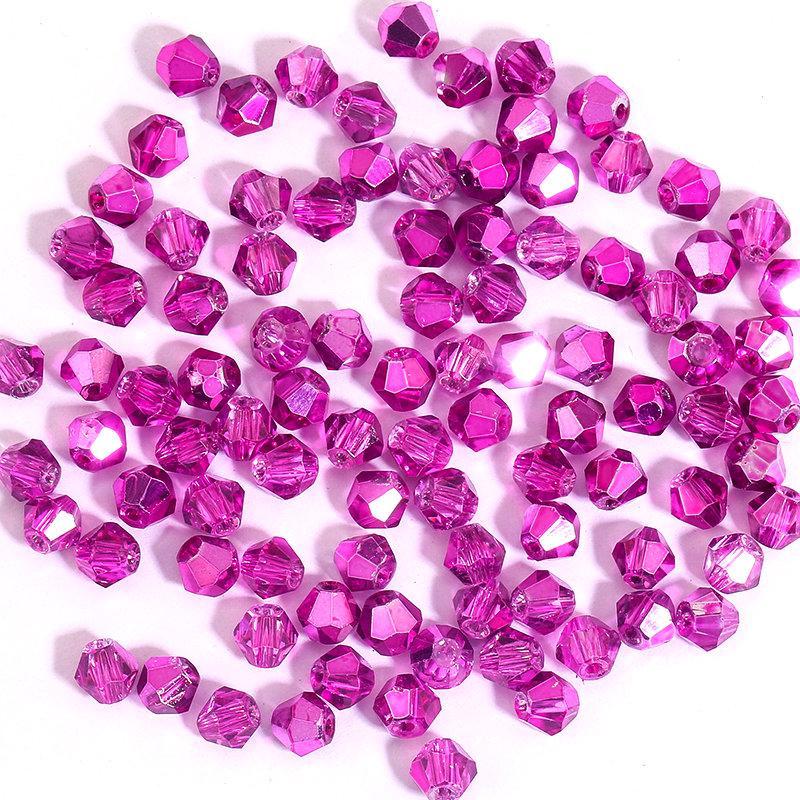

100Pcs 4MM Glass Beads Bicone Shaped Beads Faceted Crystal Beads for for Jewelry Making Bracelet Nacklace Earrings DIY Beading 4MM-100PCS