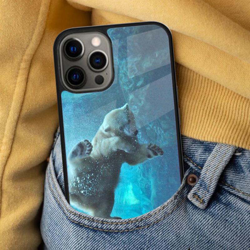 Cute animal polar bear Soft Phone Case for iPhone 17 Air 16e Pro max 15 Pro 13 14 Plus 11 12 MagSafe Magnetic Coque