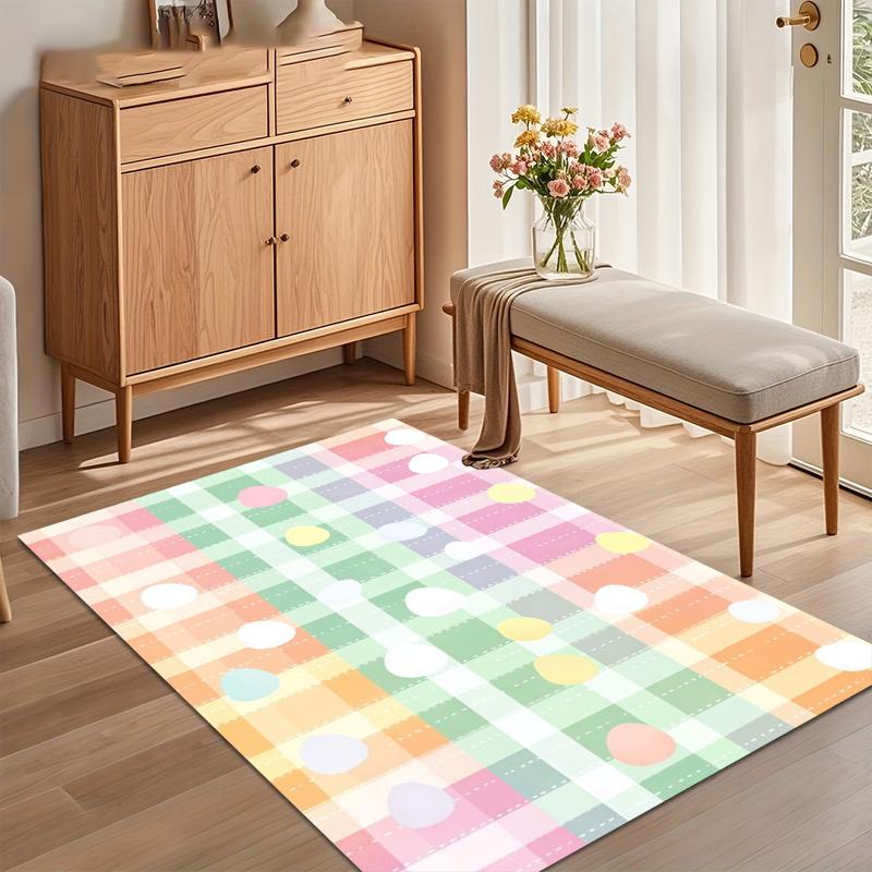 

Popular Colorful Checkered Rugs Playful Mats Non Slip Soft Carpets Must Haves for Nurseries & Bright Decor Fans Home Decoration 40X60cm