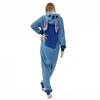 Damen-Schlafanzug mit Cartoon-Figuren, dicker Polarfleece, Knopfverschluss, tiefer Schritt, lange Ärmel, Kapuze mit Ohrendekor, Winter-Nachtwäsche, Party-Cosplay-Outfit
