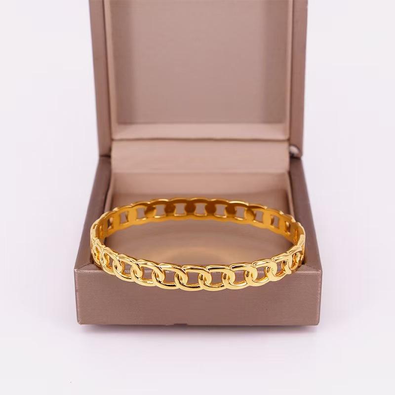 Ladies Stainless Steel Fashion Bracelet Stylish Couple Gift Jewelry 18cm&fashion