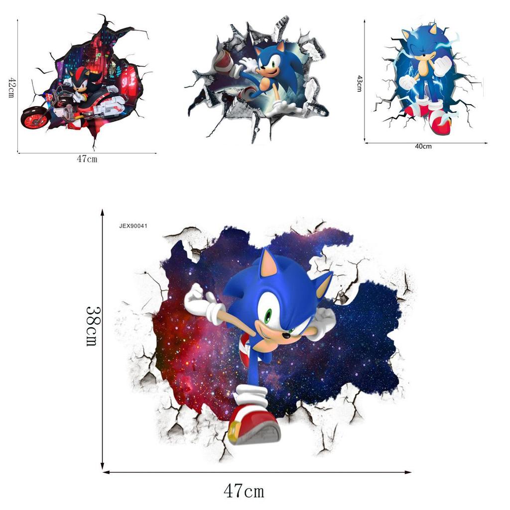 Sonic The Hedgehog Muursticker Cartoon Decor Voor Kinderkamer Muurkunst