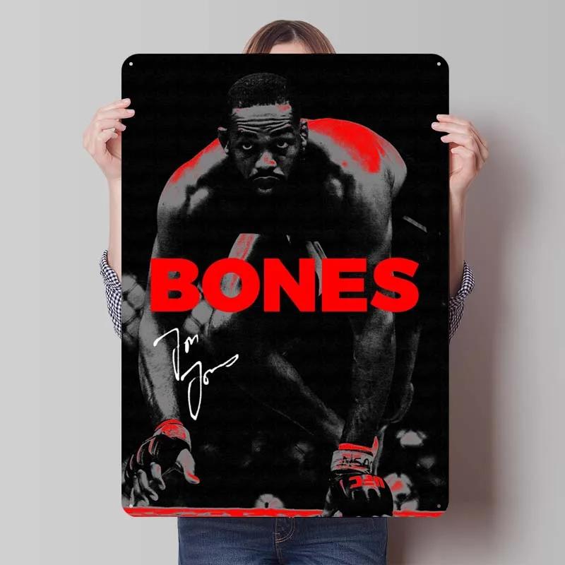 Jon Jones Metallskylt Boxningsposters Spelrumsinredning Man Vintage Plåttskylt Plakett för Väggkonst Dekoration Interiör