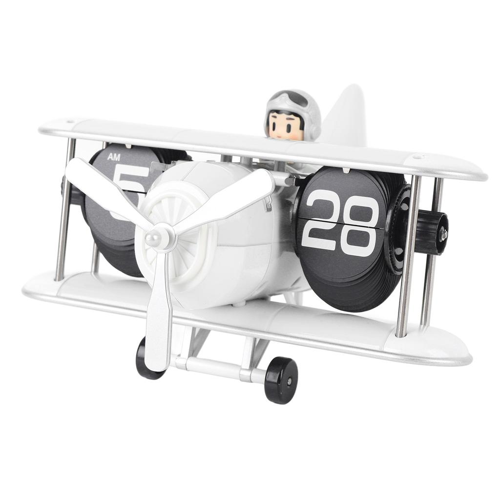 Flugzeug Klappuhr 12 Stunden Retro Batteriebetrieben Auto Flip Schreibtischuhr für Wohnzimmer Schlafzimmer