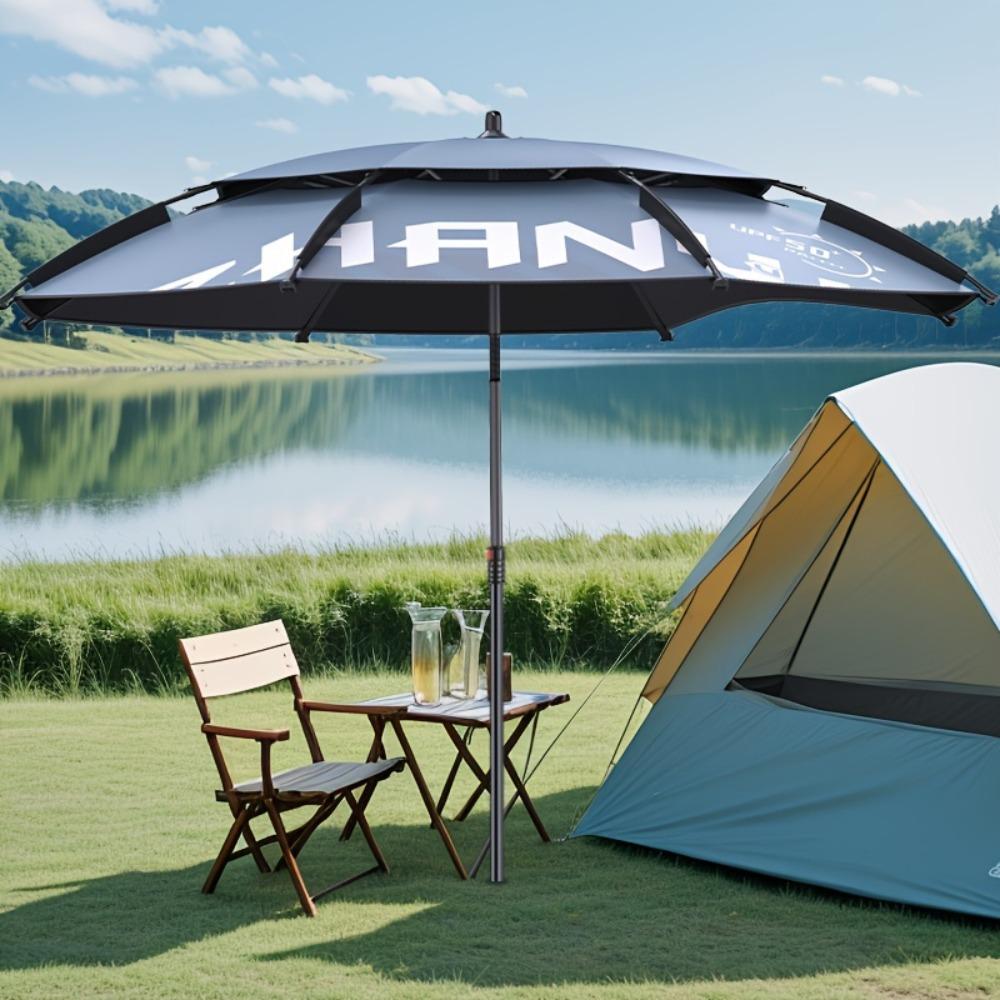 Fishing Beach Patio Umbrella with Anchor Heavy Duty Wind UV Protection with Tilt & Sun Shade Portable for Beach Patio Outdoor