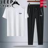 JEEP SPIRIT Men's Short Sleeve Sports Two-Piece Set