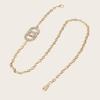 Metal Waist Chain Women'S Accessories Double Round Rhinestone Buckle Tide Spice Girl Chain Dress Belt Chain
