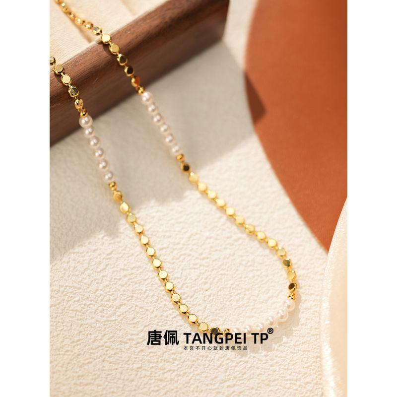 

Тан Пэй TP Медный сплав Имитация жемчуга Ожерелье Женское 2025 Новые аксессуары Минималистичный Темперамент Легче всего сочетать Изысканное украшение Fashion necklace