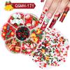 Nail Art Christmas Bells Snowflake Elk Snowman Nail Art Ornaments Halloween Kid Funny Ghost Pumpkin Nail Accessories