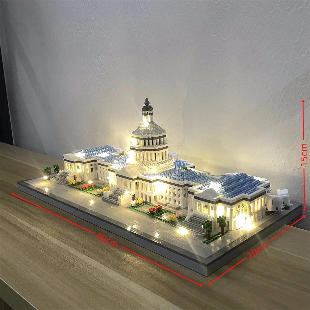 Knew Built LED Arc de Triomphe Micro Mini Building Blocks Toys Illuminating Paris Landmark Model Perfect for Home Office Dcor