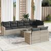 VidaXL Garden Lounge Set with Cushions 9 Pcs, Patio Sofas, Patio Furniture Set, Outdoor Furniture, Grey 3251569