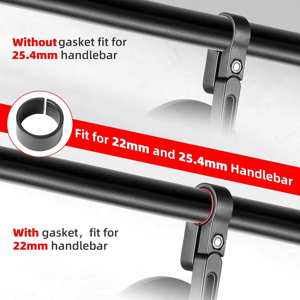 Motorcycle Mirrors for Handlebars, CNC Round Motorcycle Bar end Mirrors for 22 and 25.4mm Handlebar Compatible with Most Motorcycles, E-bike,