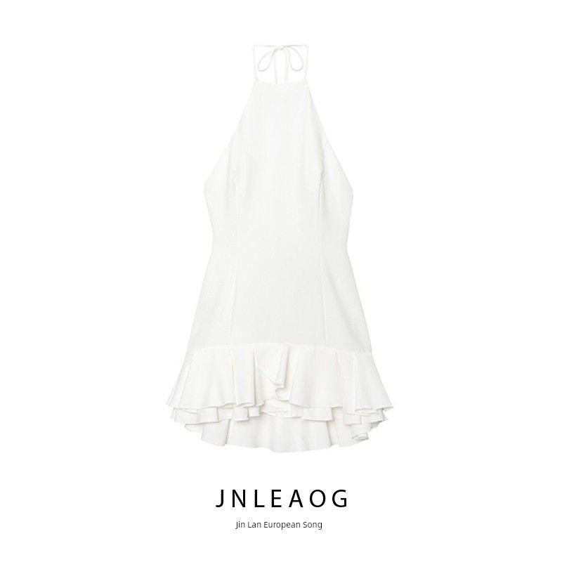 Jnleaog Spring New Arrival Women's Clothing Fashion Style Laminated Decoration Hanging Collar Mini Dress 3560536712