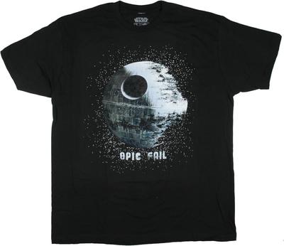 Star Wars Herren Death Star Epic Fail Erwachsenen Kurzarm T-Shirt mit Grafikdruck