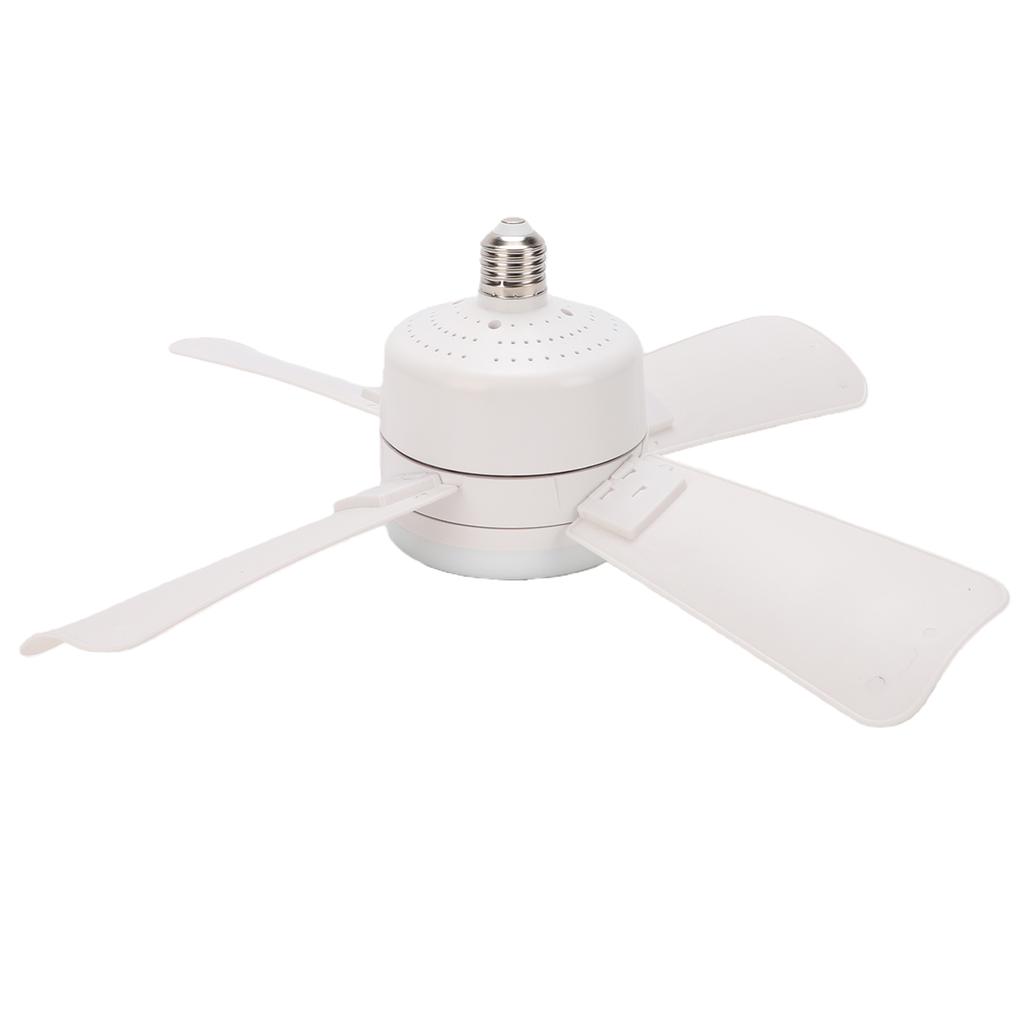 LED Socket Ceiling Fan Light Dimmable Ceiling Fan with Remote Control E27 Base for Living Room White