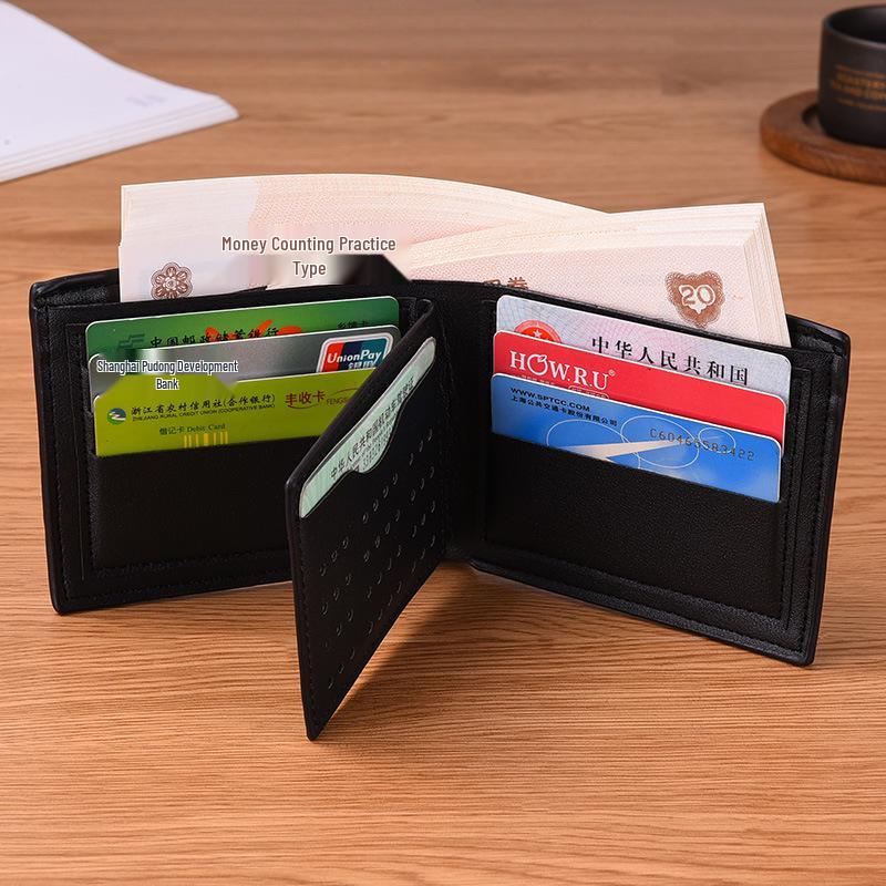 Men's Bi-Fold Patchwork PU Leather Wallet – Slim, Stylish, Horizontal Design