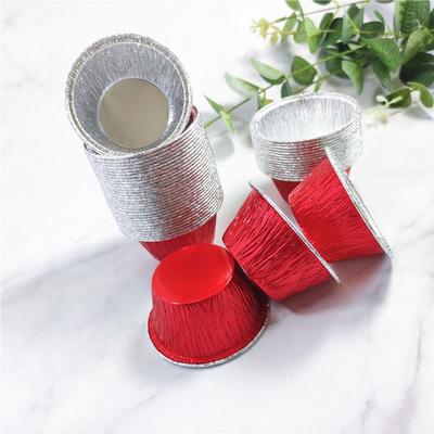 50Pcs Disposable Aluminum Tin Foil Baking Pans Food Grade Non-stick Tinfoil Tray Oil-Proof Fast Heating Cupcake Mold Catering
