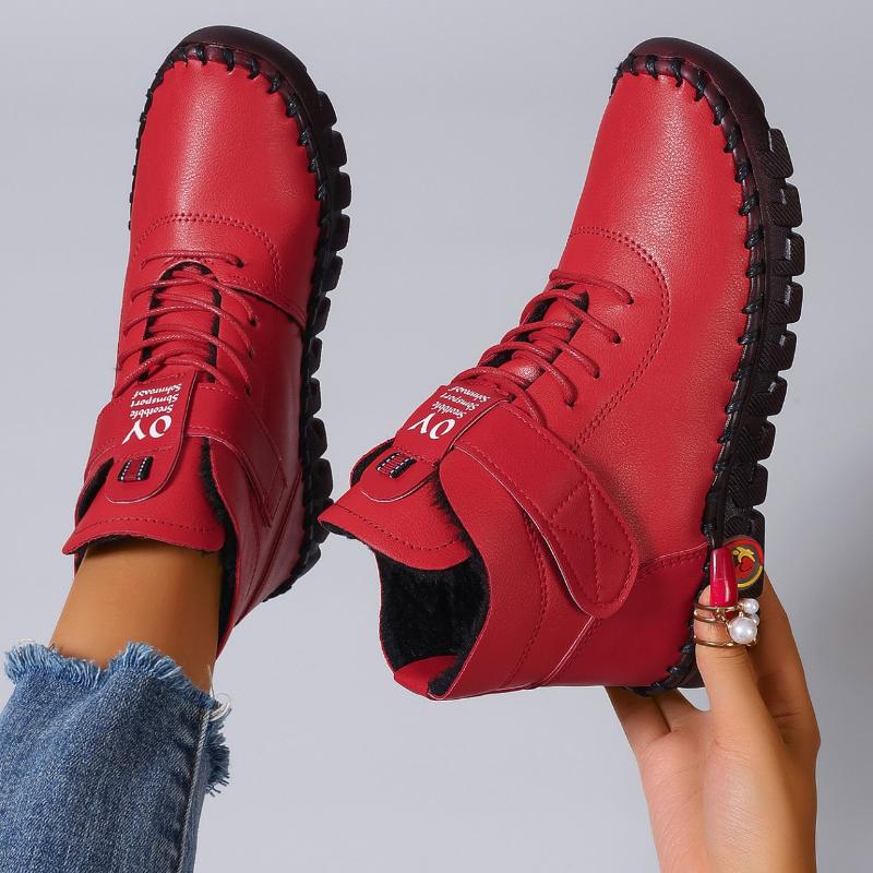New Women Boots Comfortable Flat Ankle Boots Luxury Casual Thickened Warm Shoes Fashion Handmade Cotton Shoes Women 36-43