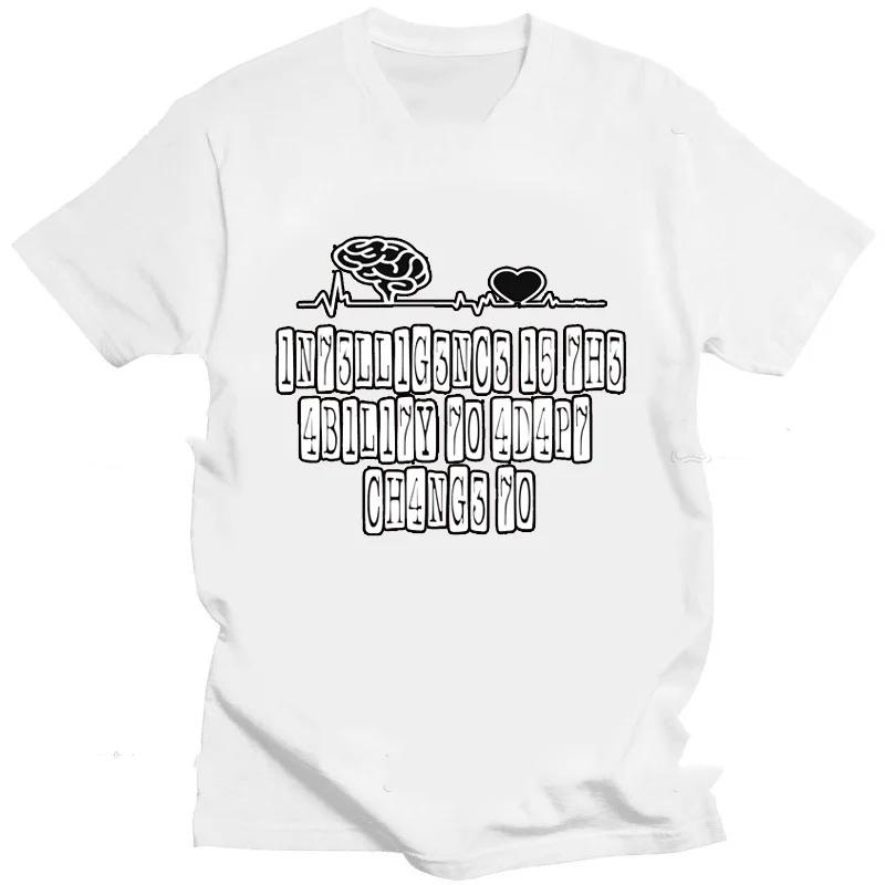 Creative Unisex TShirts Funny Geek Tops Intelligence Is The Ability To Adapt To Change Letters Print Tee Unisex T Shirt 42327