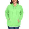Women's  Casual Large Sized Long Sleeved Hooded Solid Color Sweatshirt