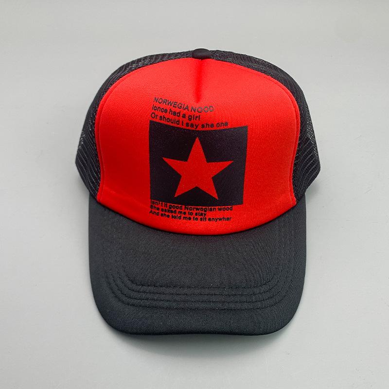 Breathable Cartoon Letter Fashion Men'S And Women'S Baseball Cap Cotton Hip Hop Skateboard Hollow Casual Sun Hat