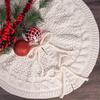 Christmas Knitted Tree Skirt Creamy Knitted Christmas Atmosphere Apron Christmas Tree Decorations