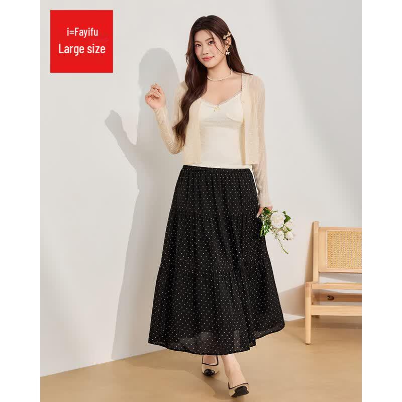 IEF Women s Plus Size Retro Polka Dot Skirt 2XL
