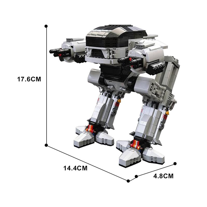 Gobricks UCS Scale ED-209 Robot Model Executing Robot Mechanical War Police Enforcement Series 209 MOC Building Block Gift