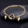Nidin Hot Sale Romantic Heart Bracelets Pendant Link Chain Bracelet for Women Men Copper Cubic Zirconia Party Wedding Jewelry