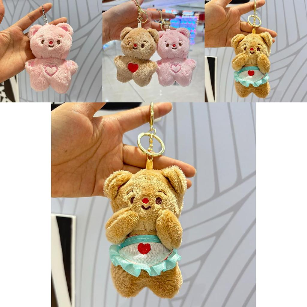 Cute Cartoon Butter Bear Plush Keychain Lovable Stuffed Animal For Kids With Soft Pp Cotton Filling