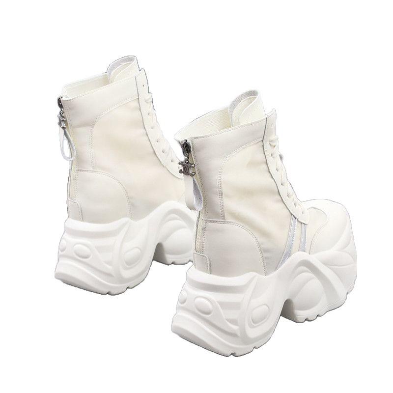 Autumn new heightening Martin boots women's thick-soled high-heeled short boots children's thin muffin short boots women