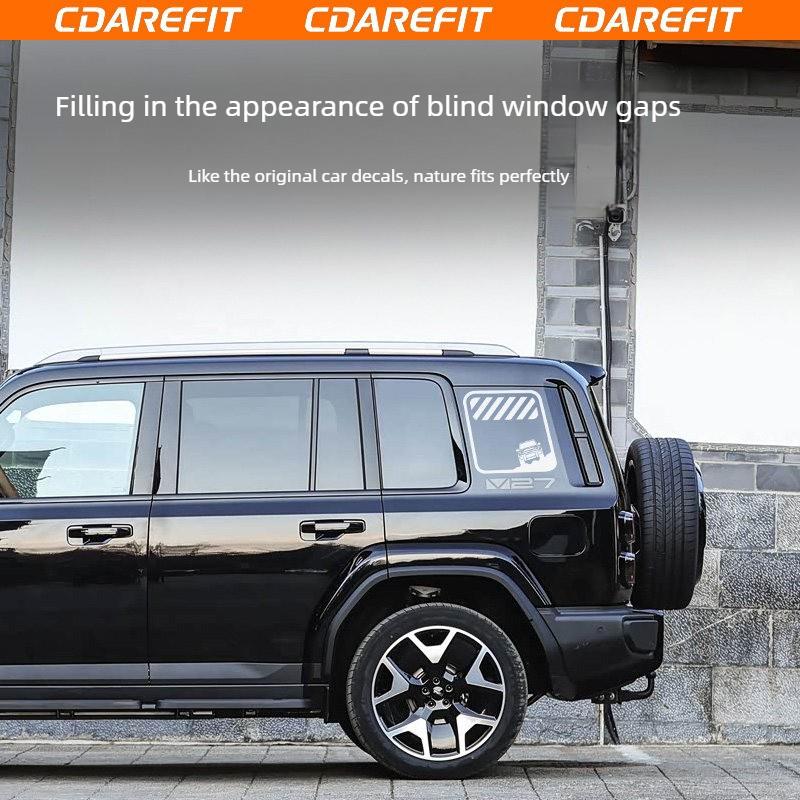 For Chery ICAUR V27 Car Perforated One Way Vision Quarter Window Decal D-pillar Decal Car Body Blind Window Position Sticker