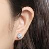 D Color 2 Carat  Moissanite Earrings 925 Sterling Silver 8mm Round Cut Lab Diamond Stud Earring for Women Men with Certificate