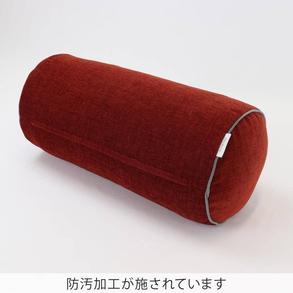 Kawashima Selkon Giant Bolster Cushion, Red, 40x18cm, LS1311, Made in Japan, Stain-Resistant