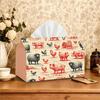 2D Flat 1pc Single Piece Farm Animal Style Tissue Box, Reusable and Multifunctional, Suitable for Kitchen, Living Room, Bedroom Decoration, 2D Flat