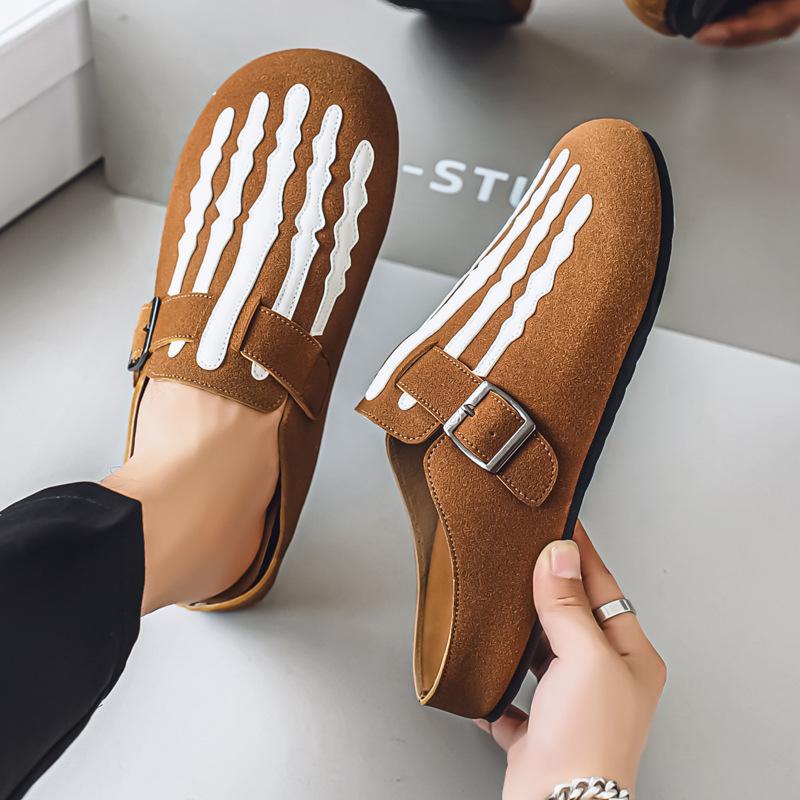 Clogs for Men Casual Cork Shoes Comfortable Slip On Indoor Outdoor Closed Toe Slides With Adjustable Buckle Men's Footbed Mules with Arch Support