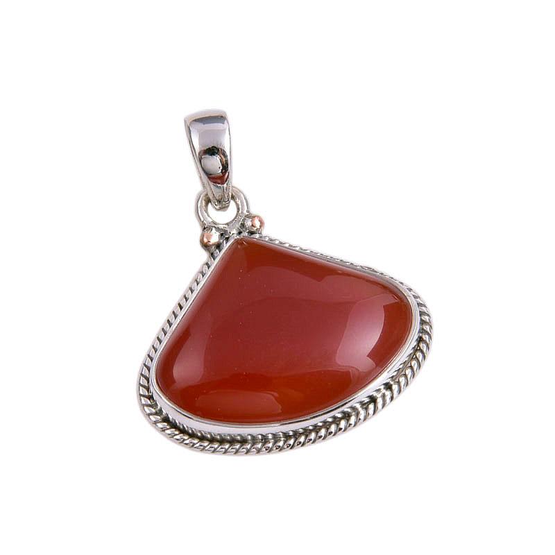 Natural Red Onyx Gemstone Handmade 925 Solid Silver Jewelry Pendant 1.50'' A4h95