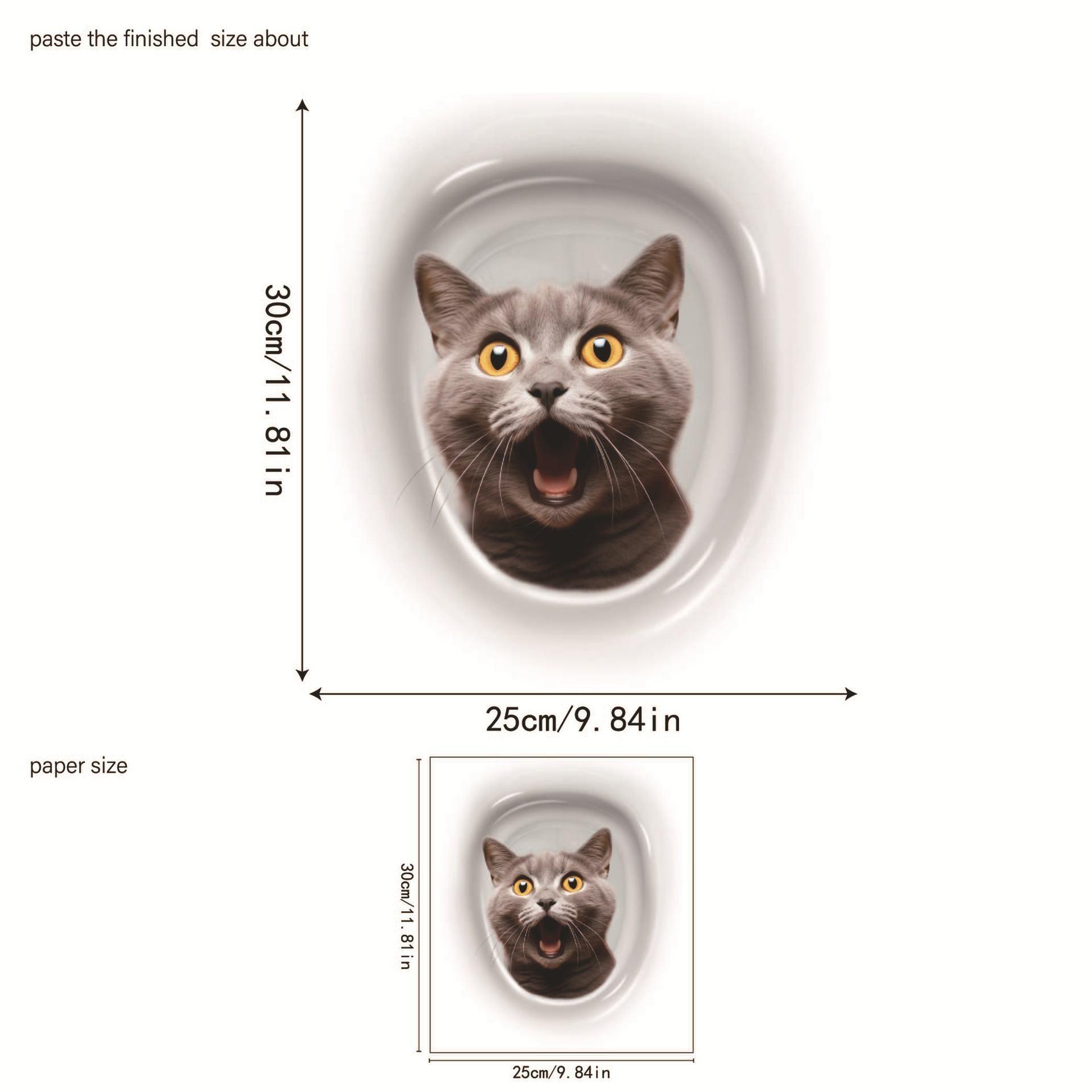 

20*30 см ванная комната декоративные животные кошки жираф яркий вид наклейки на стены наклейки на сиденье унитаза 20*30CM