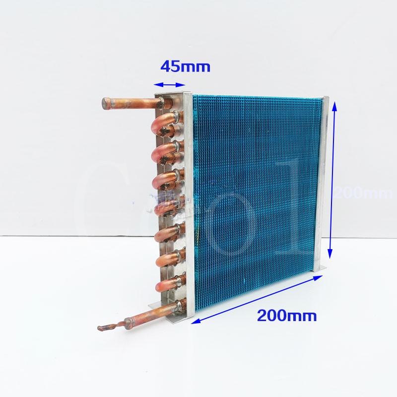 Evaporatore Condensatore Raffreddato ad Aria Frigorifero Congelatore Tubo di Rame Aletta di Alluminio Scambiatore di Calore ad Aria Radiatore 445mm*130mm*90mm
