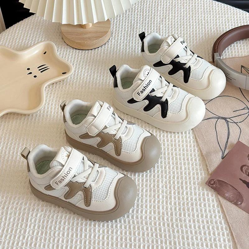 Mode Kinder-Board-Schuhe Frühling 2025 Neuer Stil Kinderschuhe Jungen Mädchen Lässig Baby Shell Toe Schuhe Schwarz Khaki 22-31