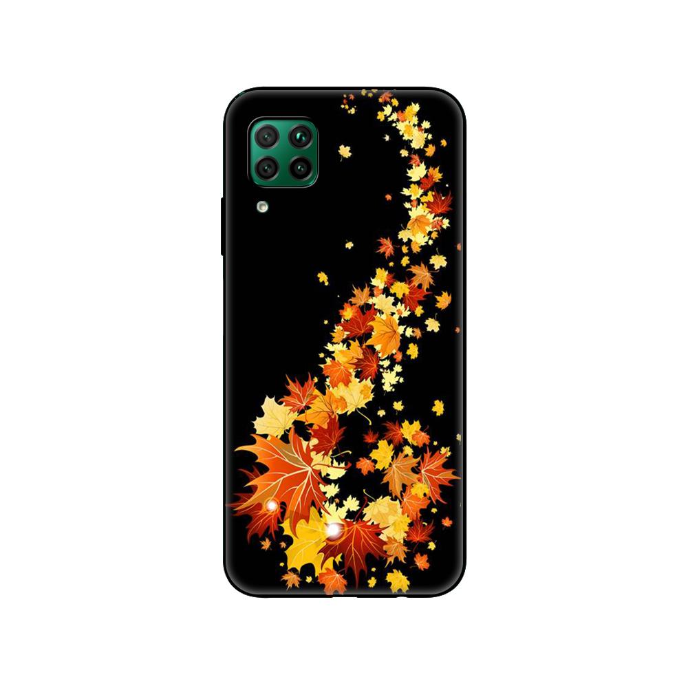 Black Tpu Case For Huawei P30 Lite P30 Pro P40 Case For Huawei P40 LITE E P Smart 2020 Case Cover Autumn Leaves Fall  Splendid