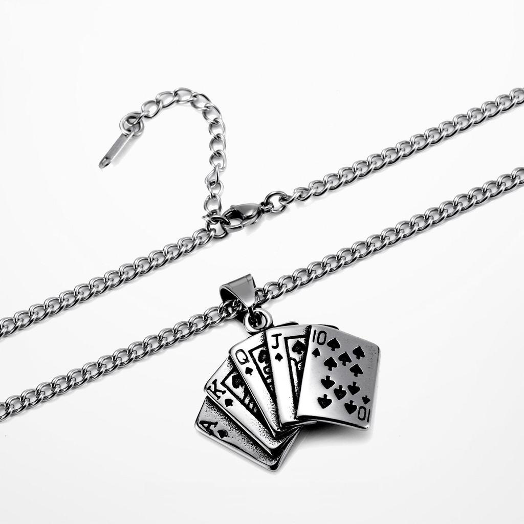 S925 Poker Straight Flush Hanger Ketting - Trendy Minimalistische Ketting voor Mannen & Vrouwen
