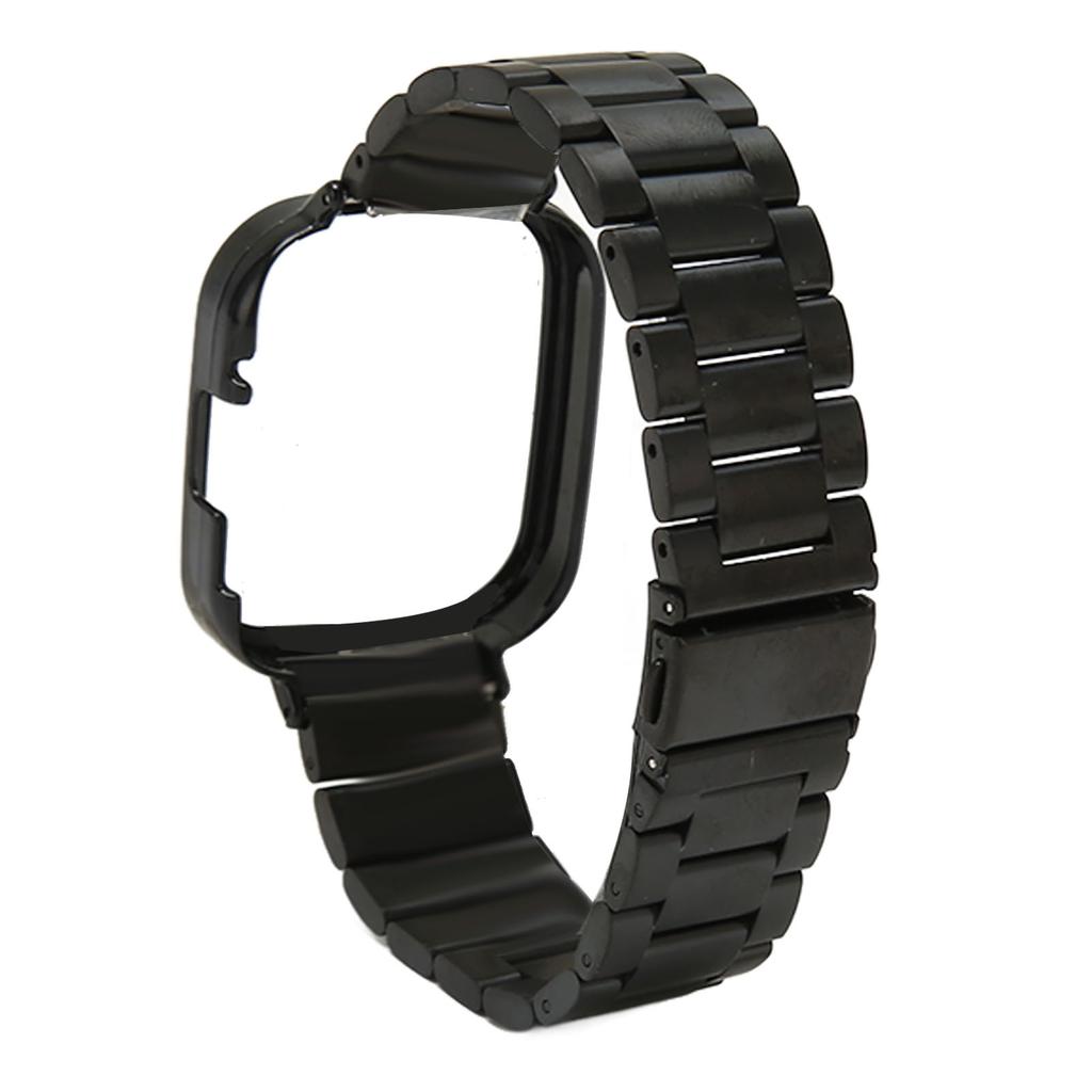 Watch Strap Protective Case Band 2 in 1 Adjusted Stainless Steel Watch Band for