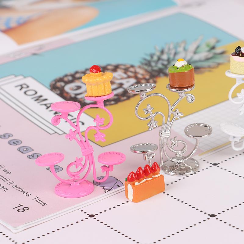 1/12 Dollhouse Miniature Food Groceries Supplies Fruit Stand Delicious Cakes Rack Kitchen Toys for Baby Kids