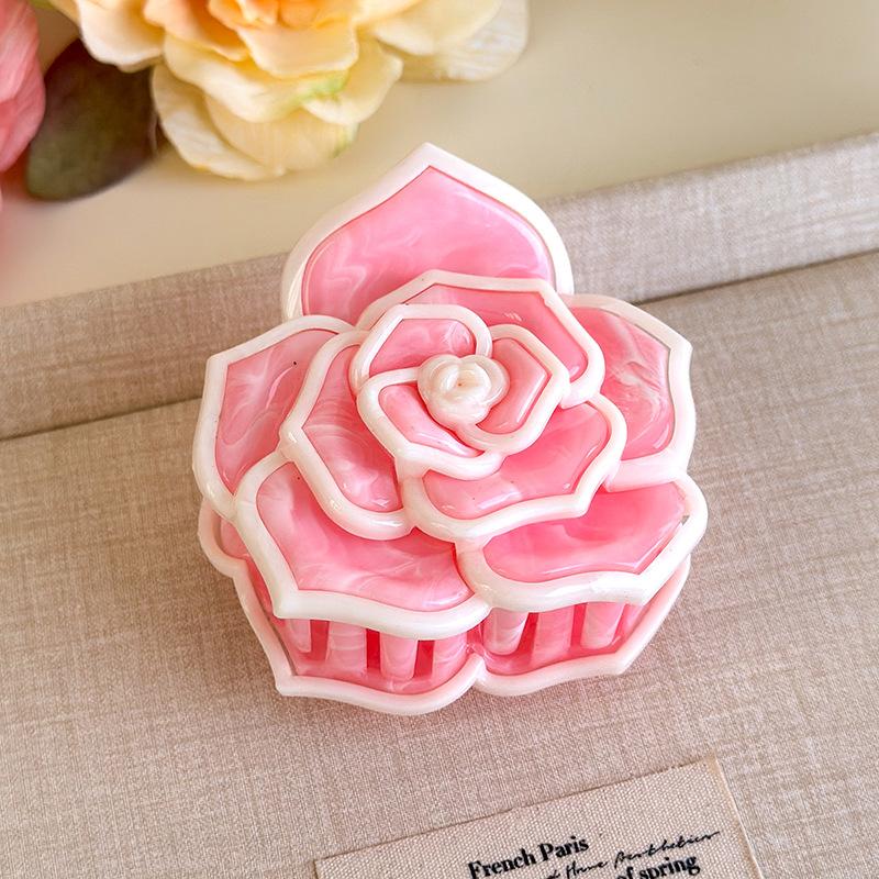 Flower Hair Clip French Style Elegant Women Flower Hair Claw Clip Hairpin Grab Clip Barrettes Headwear Hairgrip Hair Accessories