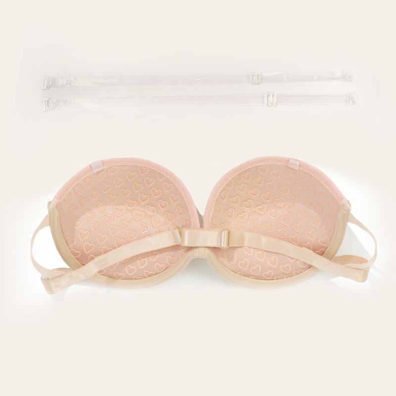 Sutiã invisível feminino de silicone antiderrapante alça transparente sem costas roupa íntima push-up demi sutiã para vestido de festa