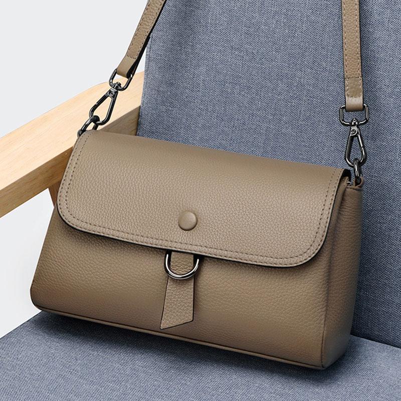 100% Genuine Leather Women's Bag Fashi Luxury Designer Women Shoulder Shoulder High Quality Cowhide Square Crossbody Bags