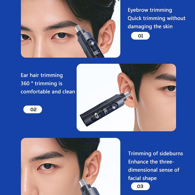 LED Portable Display Home Nose Hair Remover Electric Nose Hair Trimmer USB Charging Safety Face Hair Cleaning Care