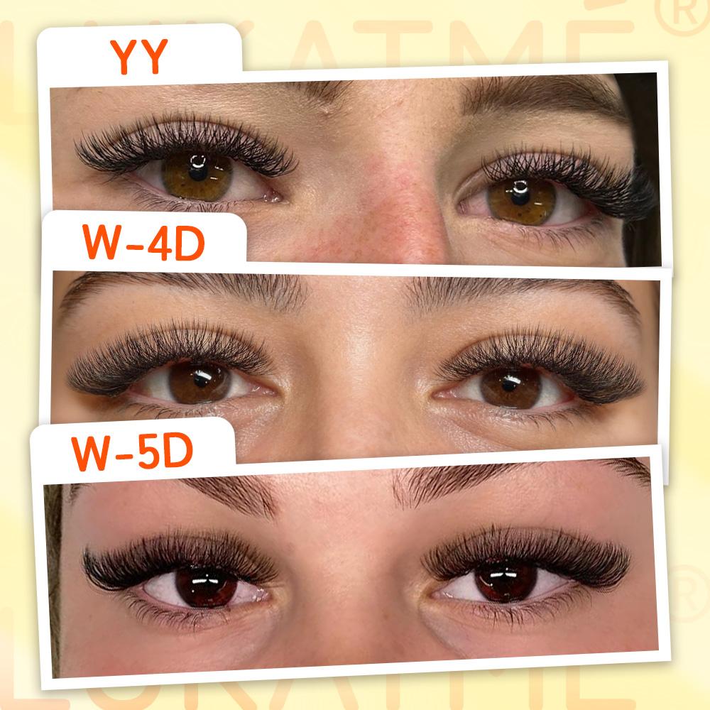 8PCS/BOX LUKATME Premade Fans YY W Shape Curl D/M 7-15mm Mix Style YY 4D 5D 6D 7D Wholesale False Eyelash Supplies Brown Lashes