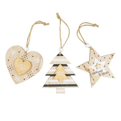 Gold Ornaments, Wooden Pendants Bring the Magic of Christmas To Your Home